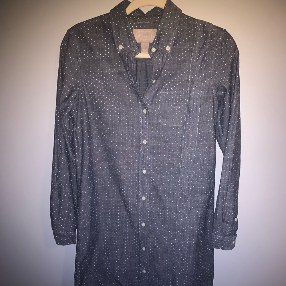Banana Republic Blue Chambray Shirt Dress